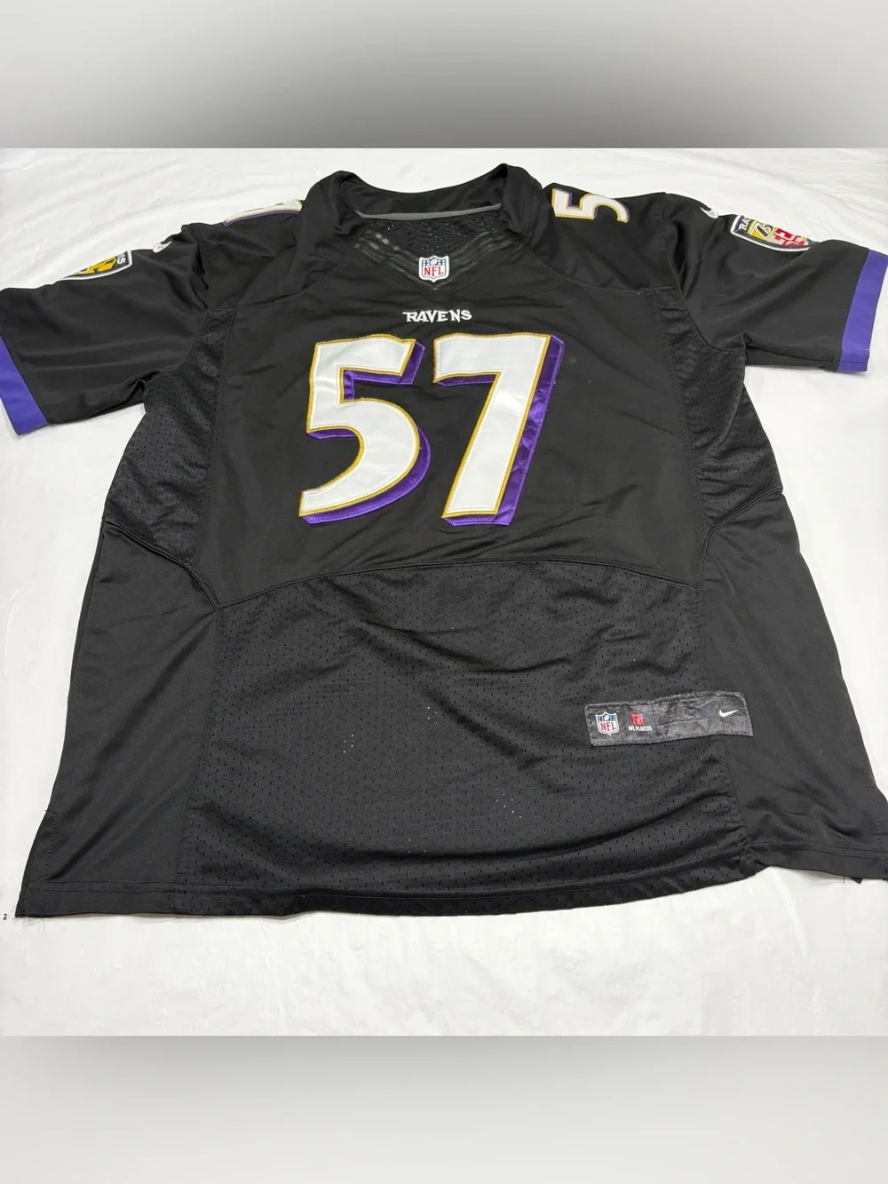 Nike On Field CJ Mosley #57 Black Baltimore Ravens Football Jersey Men’s 48